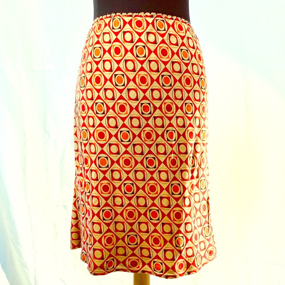 Mixit geometric silk skirt.